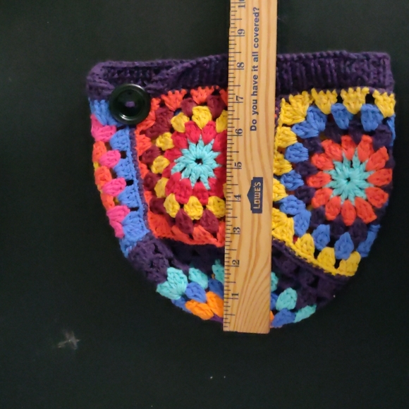 %100 Handmade  Granny Square Crochet 🧶 Colorful of Purple  Women's Beanie - Picture 10 of 15